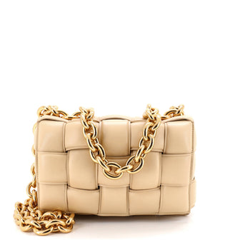 Bottega Veneta Cassette Chain Crossbody Bag Padded Maxi Intrecciato Leather