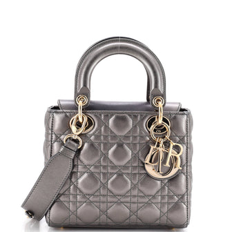 Christian Dior My ABCDior Lady Dior Bag Metallic Cannage Quilt Leather