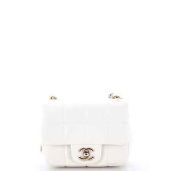 Chanel Monacoco Logo Blocks Square Flap Bag Quilted Lambskin with Resin Mini