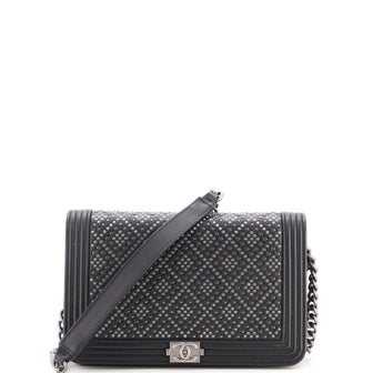 Chanel Boy Wallet on Chain Crystal Studded Calfskin