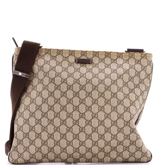 Gucci Zip Top Messenger Bag GG Coated Canvas Large