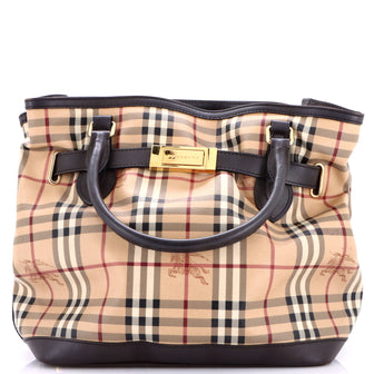 Burberry Golderton Tote Haymarket Coated Canvas Medium