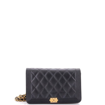 Chanel Boy Wallet on Chain Quilted Caviar