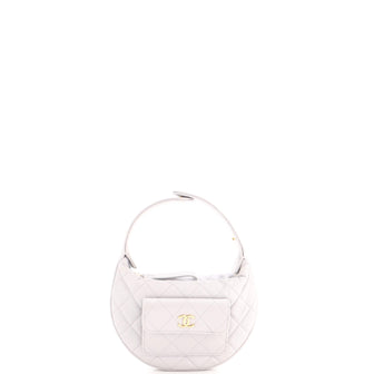 Chanel Polly Pocket Pouch Hobo Quilted Caviar Mini