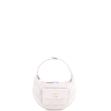 Chanel Polly Pocket Pouch Hobo Quilted Caviar Mini