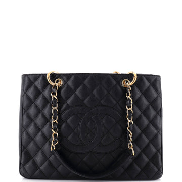Grand Shopping Tote Quilted Caviar