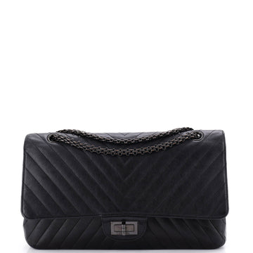 Chanel So Black Reissue 2.55 Flap Bag Chevron Sheepskin 227