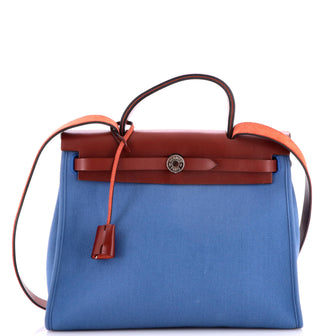 Hermes Herbag Zip Leather and Toile 31