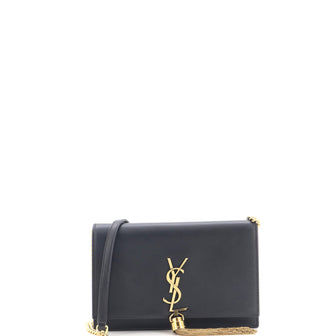 Saint Laurent Classic Monogram Tassel Chain Wallet Leather
