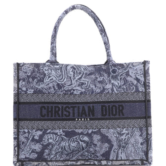 Christian Dior Book Tote Embroidered Canvas Medium