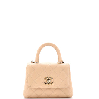 Chanel Coco Top Handle Bag Quilted Caviar Extra Mini