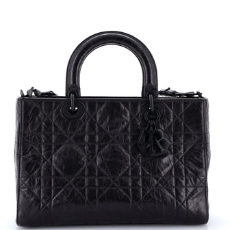 Christian Dior Ultra Matte Lady D-Sire Bag Macrocannage Crinkled Calfskin Medium