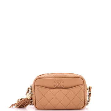 Chanel Coco Tassel Camera Case Quilted Caviar Mini
