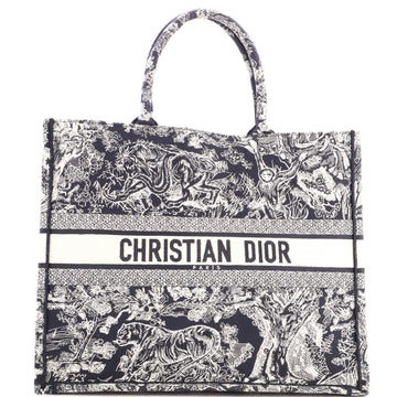 Christian Dior Book Tote Embroidered Canvas Large
