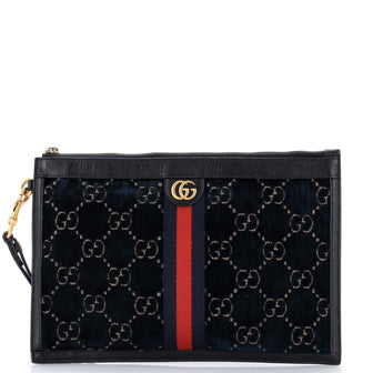 Gucci Ophidia Zip Pouch GG Velvet Large