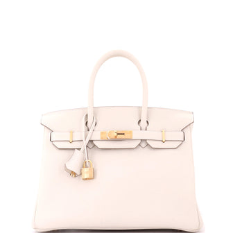 Hermes Birkin Handbag Light Togo with Gold Hardware 30