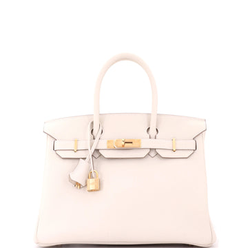 Hermes Birkin Handbag Light Togo with Gold Hardware 30