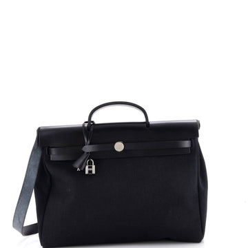 Hermes Herbag Zip Leather and Toile 39