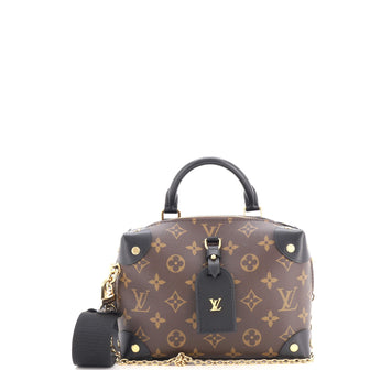 Louis Vuitton Petite Malle Souple Handbag Monogram Canvas with Leather