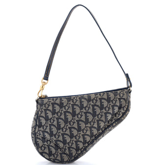 Christian Dior Vintage Saddle Bag Diorissimo Canvas Mini