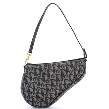 Christian Dior Vintage Saddle Bag Diorissimo Canvas Mini