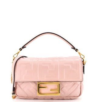 Fendi Baguette NM Bag Zucca Embossed Leather Mini