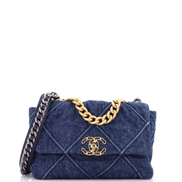 Chanel 19 Flap Bag Quilted Denim Medium