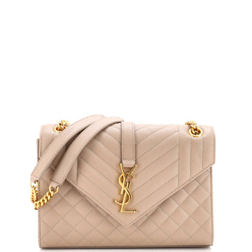 Saint Laurent Classic Monogram Envelope Satchel Mixed Matelasse Leather Medium