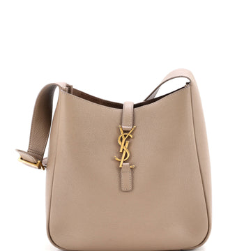 Saint Laurent Le 5 a 7 Supple Hobo Leather Small