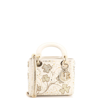 Christian Dior Lady Dior Chain Bag Embroidered Calfskin Mini