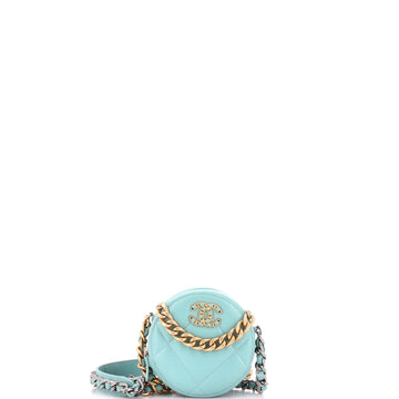 Chanel 19 Round Clutch with Chain Quilted Leather
