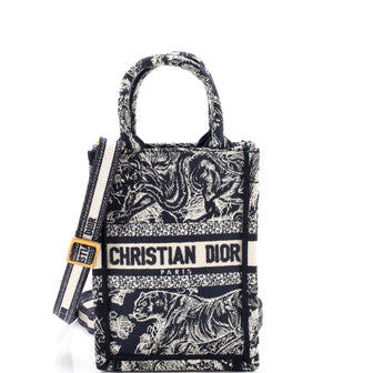 Christian Dior Book Tote Phone Bag Embroidered Canvas Mini