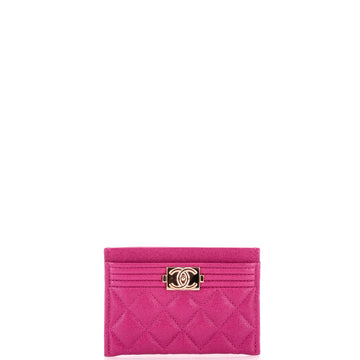 Chanel Boy Card Holder Quilted Caviar