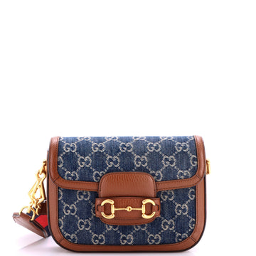 Gucci Horsebit 1955 Shoulder Bag GG Denim Mini