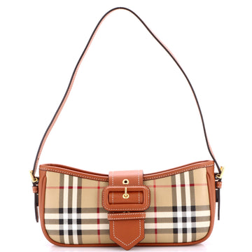 Burberry Buckle Sling Shoulder Bag Vintage Check Coated Canvas