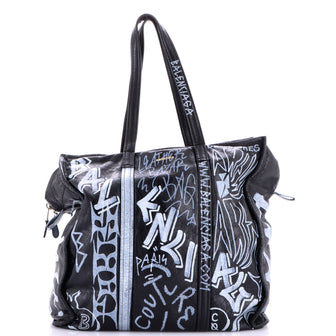 Balenciaga Bazar Graffiti Tote Leather Medium