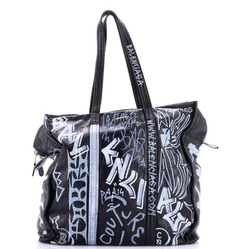Balenciaga Bazar Graffiti Tote Leather Medium