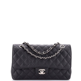 Chanel Classic Double Flap Bag Quilted Caviar Medium