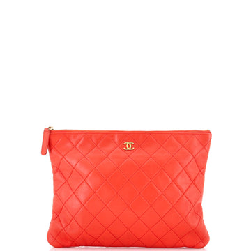 Chanel O Case Clutch Quilted Lambskin Medium
