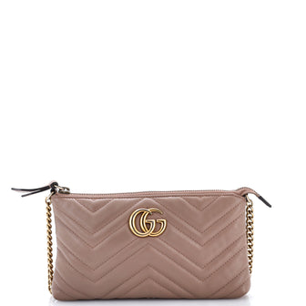 Gucci GG Marmont Chain Shoulder Bag Matelasse Leather Mini