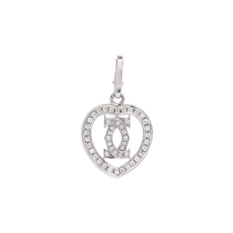 Cartier 2C Heart Charm Pendant & Charms 18K White Gold with Diamonds