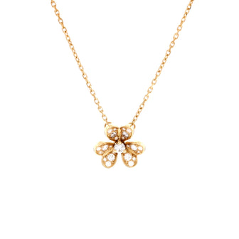 Van Cleef & Arpels Frivole Pendant Necklace 18K Yellow Gold with Pave Diamonds Mini