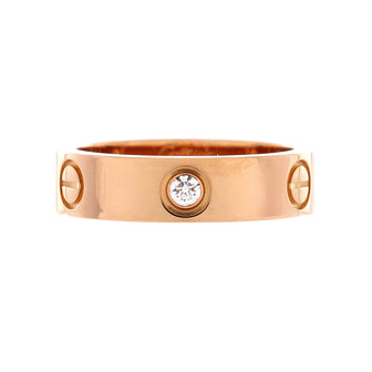 Cartier Love 3 Diamonds Band Ring 18K Rose Gold with Diamonds