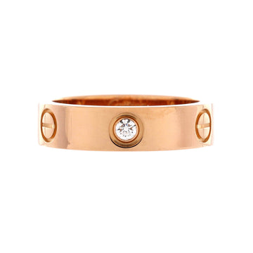 Cartier Love 3 Diamonds Band Ring 18K Rose Gold with Diamonds