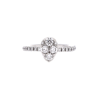 Cartier Etincelle de Cartier Solitaire Ring 18K White Gold with Pear Cut Diamond and Pave Diamond