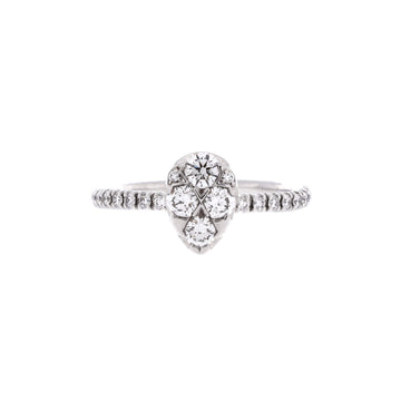 Cartier Etincelle de Cartier Solitaire Ring 18K White Gold with Pear Cut Diamond and Pave Diamond