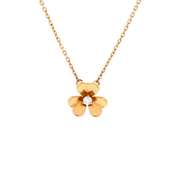 Van Cleef & Arpels Frivole Pendant Necklace 18K Yellow Gold and Diamond Mini
