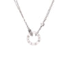 2 Diamonds Love Pendant Necklace 18K White Gold with Diamonds