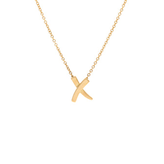 Tiffany & Co. Paloma Picasso Graffiti X Pendant Necklace 18K Yellow Gold Small