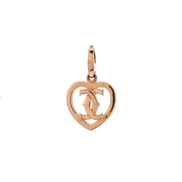 Cartier 2C Heart Charm Pendant & Charms 18K Rose Gold